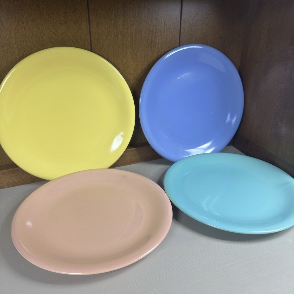 4 Vintage Laurel California Mariposa 10" Pastel Dinner Plate MCM